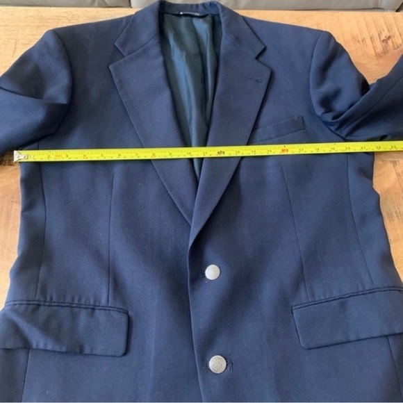 Burberrys Single Breasted 2 Buttons Blazer Navy Blue Jacket Size 42R - Picture 6 of 15